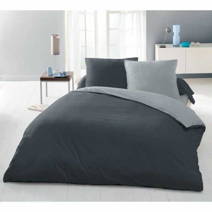 Husa pilota, Lovely Home, gri deschis/gri inchis, 100% bumbac, 220x240cm
