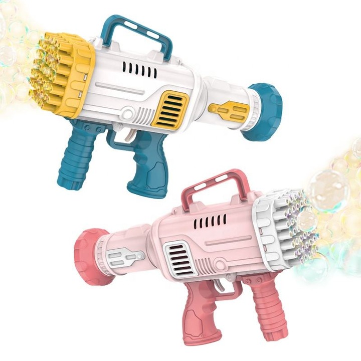 Pachet 1+1 Pistol pentru baloane de sapun Bazooka, 45 orificii