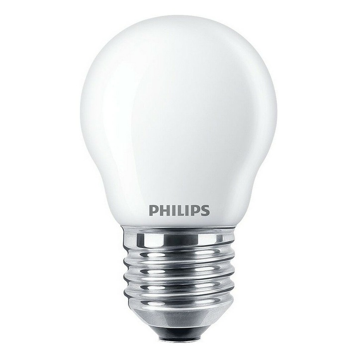 LED крушка Philips, сферична, 4,3 W, еквивалентна на 40 W, 470 lm, бяла, 4000 K