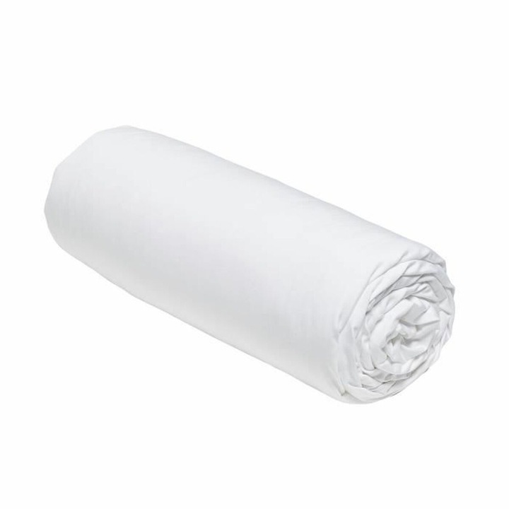 Чаршаф с ластик Today Percale, памук, бял, 140х200см