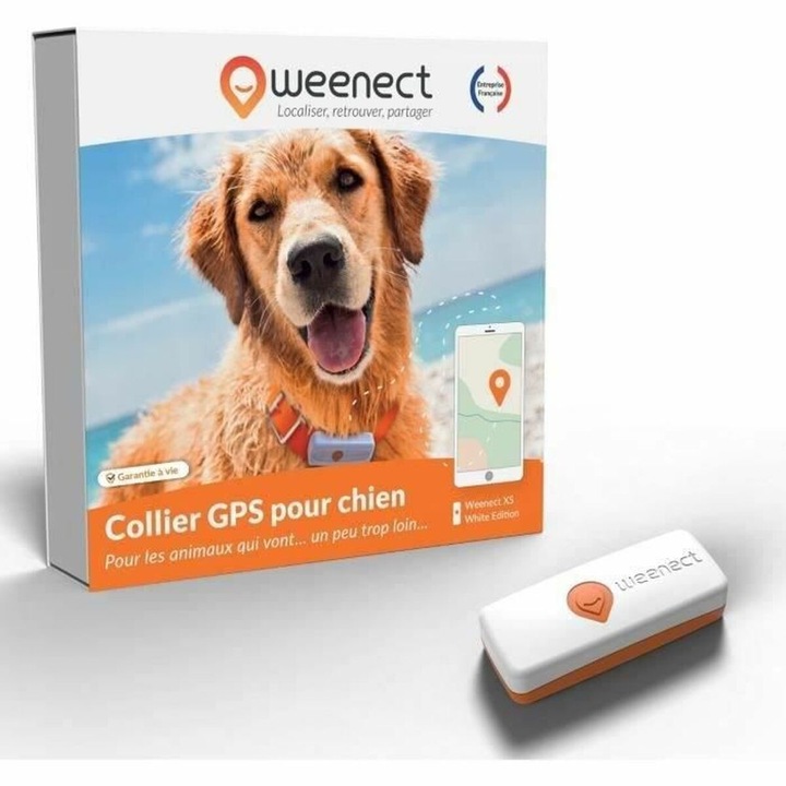 Localizator GPS Weenect XS, bicolore, 22g, pentru câini