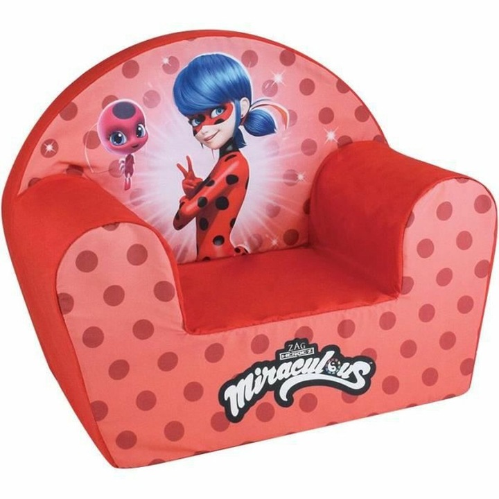 Fotoliu pentru copii Fun House Lady Bug, lavabil, rosu, 52x33x42 cm