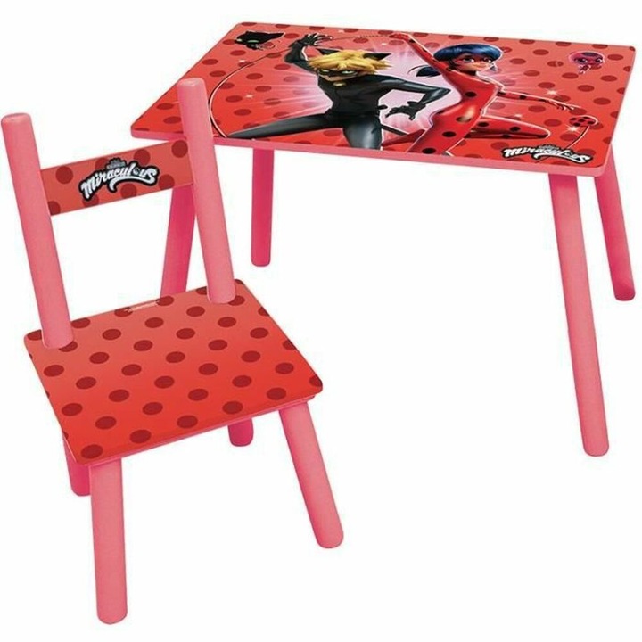 Set masa/scaune copii, Fun House, Plastic, Cu model, Multicolor