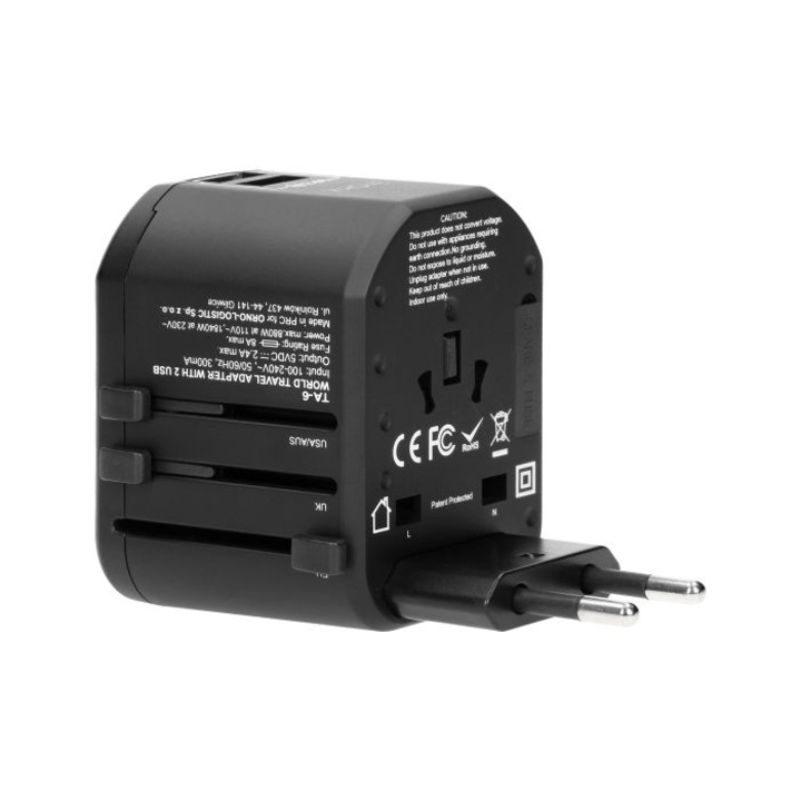 Adaptor calatorie USA/UK/EURO/AUS USB 5V, 2, 4A