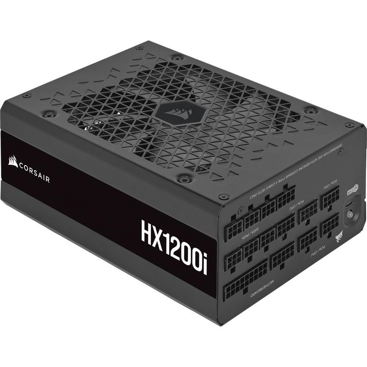 Forrás Corsair HX1200i, ATX 3.0, 1200 W, 80+ platina, teljes moduláris fekete