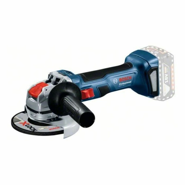 Set polizor unghiular Bosch GWX 18V-7 Professional, 18V, motor fara perii, 125mm, Azzurro/Negru, include baterie si incarcator
