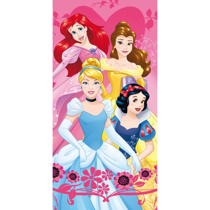 Хавлия за баня Disney Princesses Heart, хавлия за плаж 70х140см