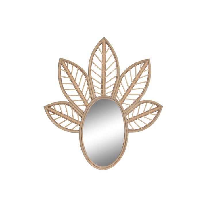 DKD Home Decor fali tükör, trópusi levélmintás, barna, kristály, 60x2x67cm