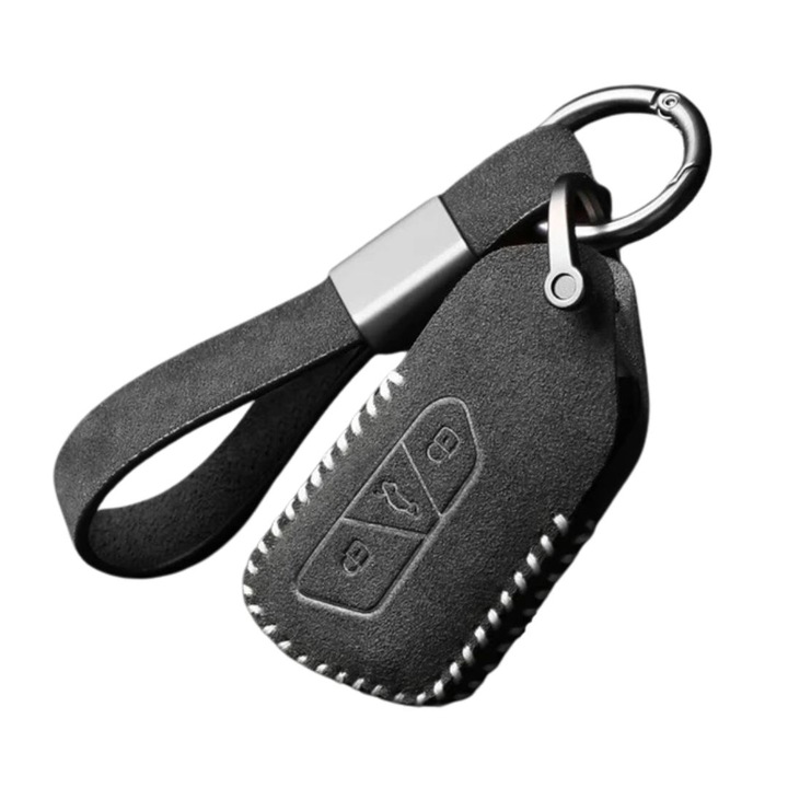 Alcantara kulcstartó, AUTOTOB, VW/Skoda/Seat 2020, fekete/fehér