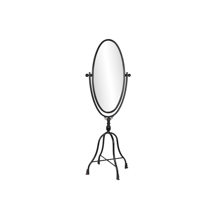 Oglinda de podea DKD Home Decor Loft, Metal si Cristal, Negru, 61x62x174cm