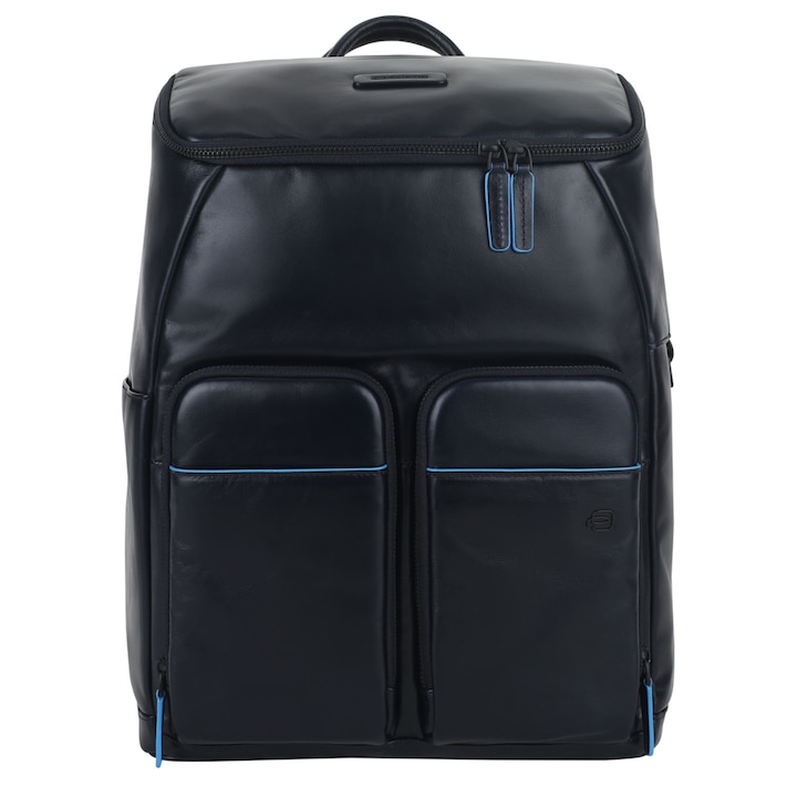 Rucsac PIQUADRO din piele naturala, portlaptop 14”, bleumarin, CA6104B2V/BLU