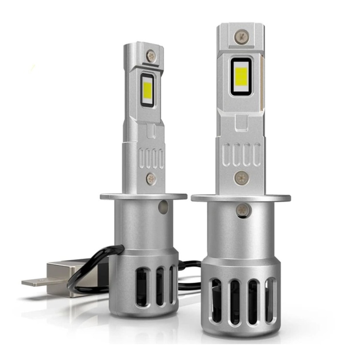 2 db LED-es izzókészlet H3, 55W, Canbus PRO AutoREY hideg-fehér fény, 25 000 Lumen, ventilátorral