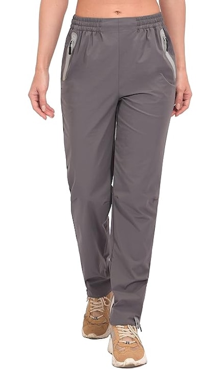 Дамски еластични панталони за голф Бързосъхнещи леки UPF 50+ Туризъм Трекинг Джобове с цип Сив M