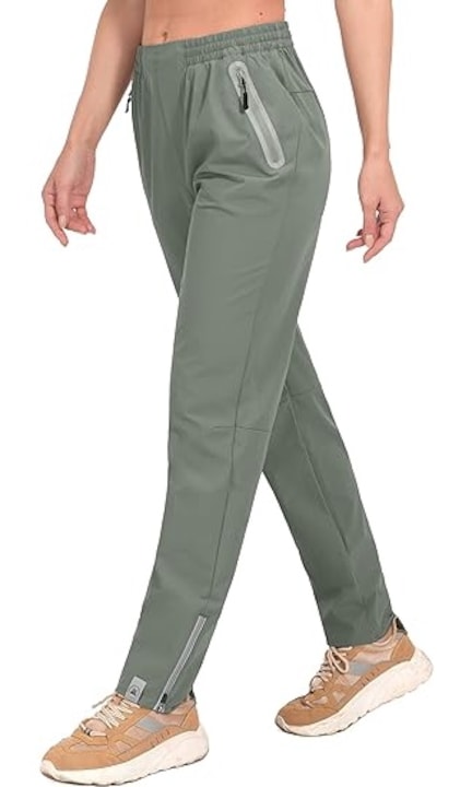 Дамски еластични панталони за голф Бързосъхнещи Леки UPF 50+ Туризъм Трекинг Джобове с цип Сребърен градински чай S