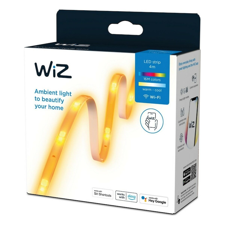 LED лента, WiZ, RGB, WiFi, 4 м, IP20, Siri / Alexa / Google