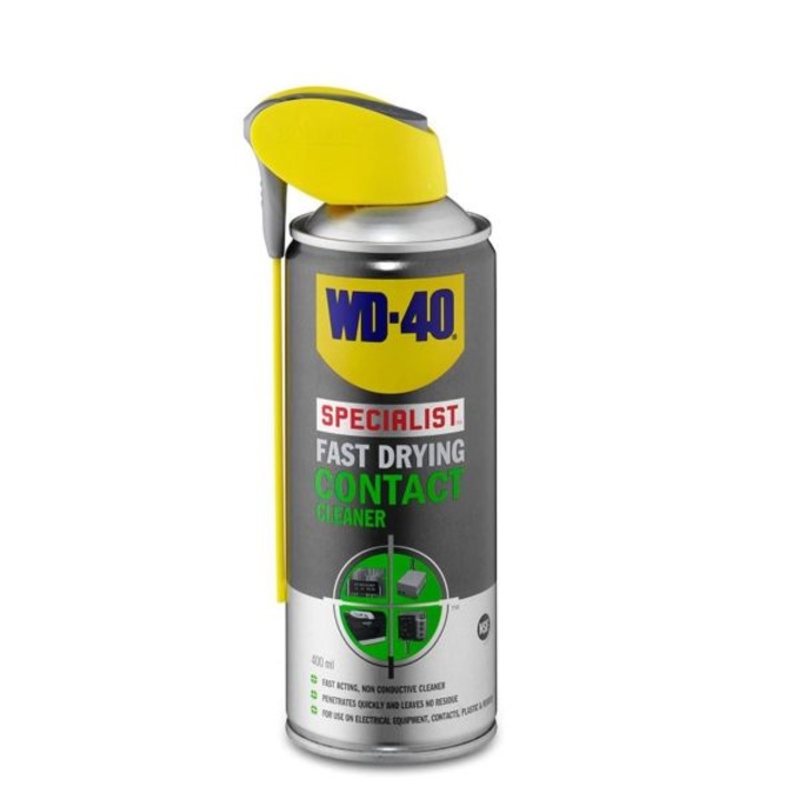 Érintkezőtisztító spray WD-40 400ml, nem vezet elektromosságot és minden érzékeny elektromos alkatrészen használható