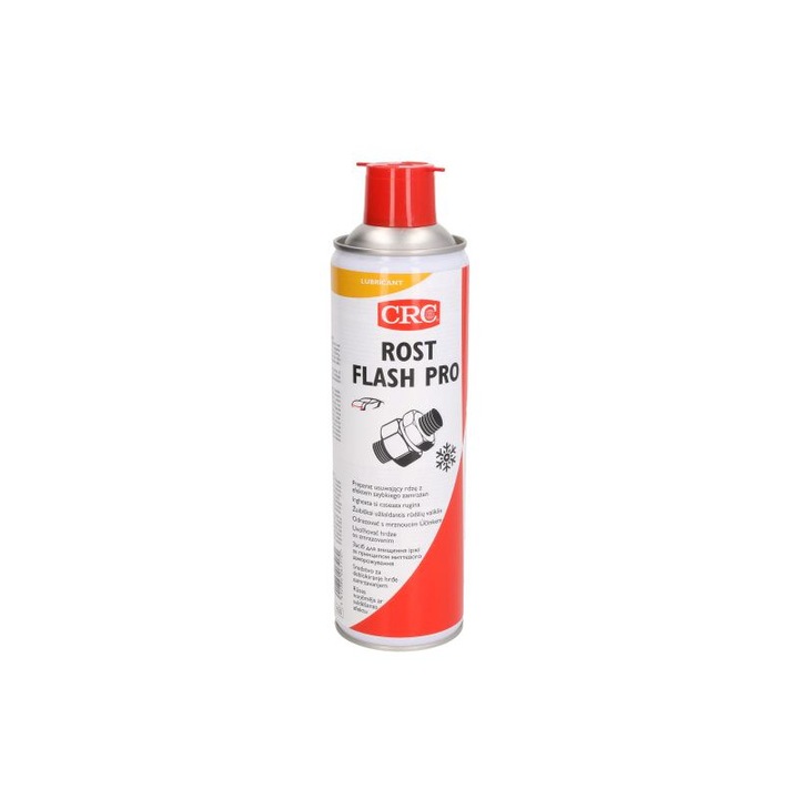 Spray universal CRC Rost Flash 500ml pentru desfacerea ruginii cu efect de soc termic, slabeste toate tpurile de piese filetate, fara siliconi si acizi, asigura desamblare rapida si eficienta