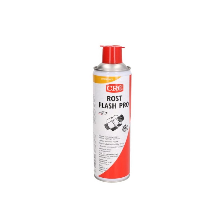 Spray universal CRC Rost Flash 500ml pentru desfacerea ruginii cu efect de soc termic, slabeste toate tpurile de piese filetate, fara siliconi si acizi, asigura desamblare rapida si eficienta