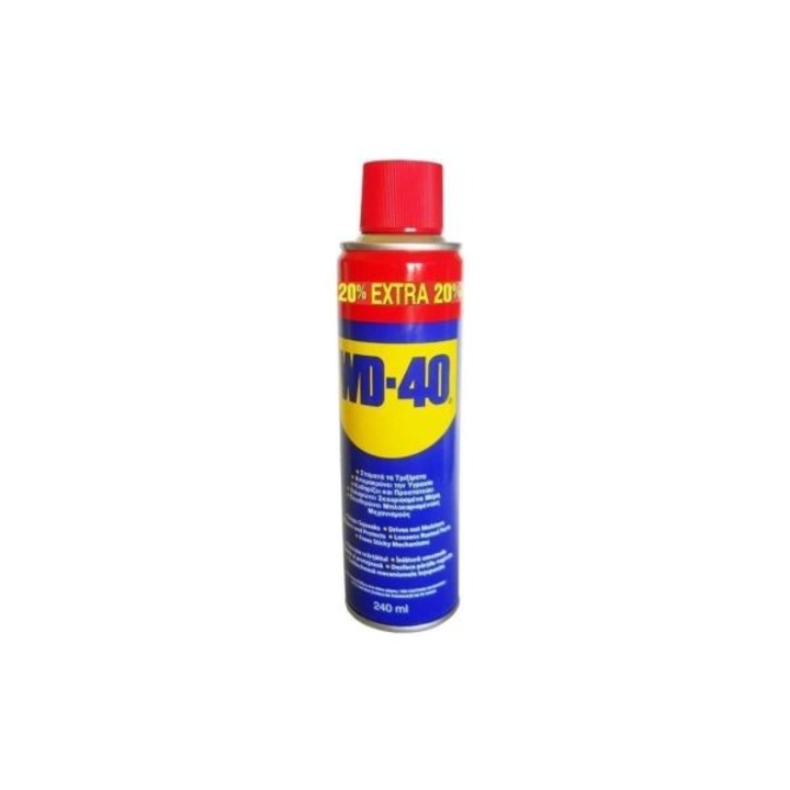 Spray universal WD 40 240ml, ideal pentru a patrunde in spatiile inguste ale diferitelor angrenaje si mecanisme. Ajuta la deblocarea mecanismelor intepenite sau blocate