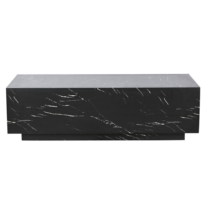 Холна маса Home Esprit, модерен мраморен дизайн, MDF, черна, 120x60x35см