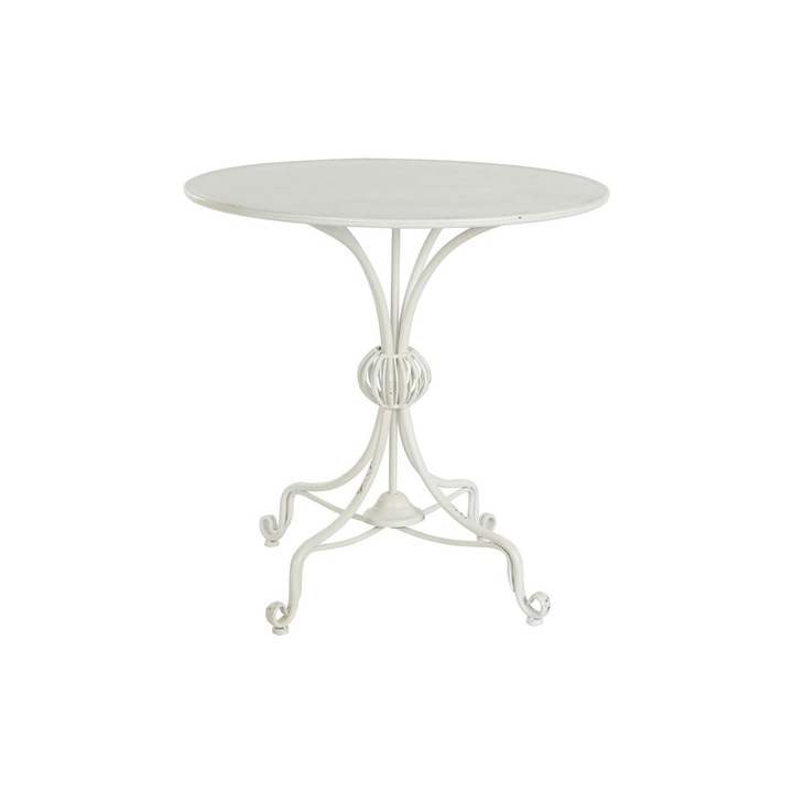 DKD Home Decor помощна масичка, метал, бяла, 81x81x81,5 см
