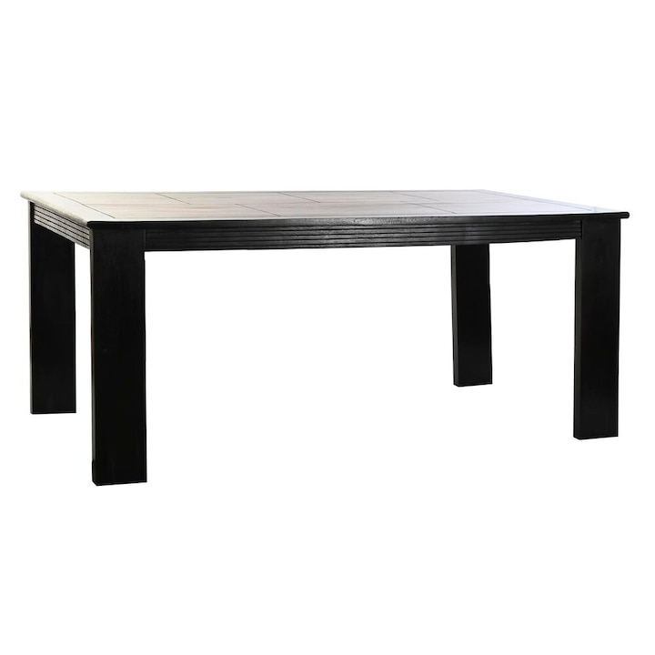 Трапезна маса DKD Home Decor, Тъмно сив, Aкациево дърво, 180 x 90 x 76 cm