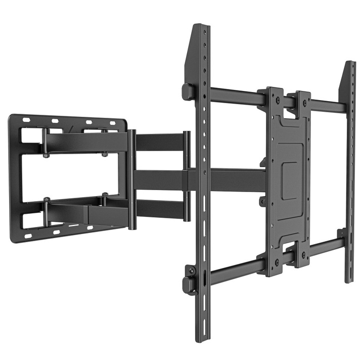 Стойка за телевизор с рамо Techly, ICA-PLB 193, стенна, с пълно движение, регулируема, 55-100 инча, товароносимост 100 кг, черна