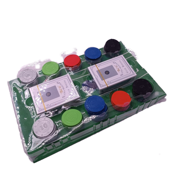 Set Poker cu 100 de Jetoane, 2 Pachete Carti, Blackjack, 30 cm x 21 cm x 4 cm, Dalimag