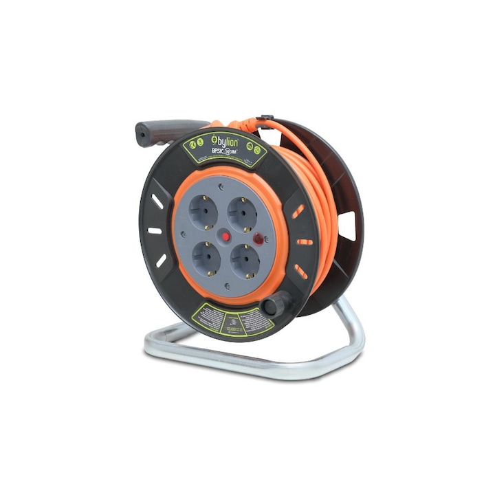 Derulator 4 prize, cu impamantare, 15m, 3X1.5, IP20, 16A