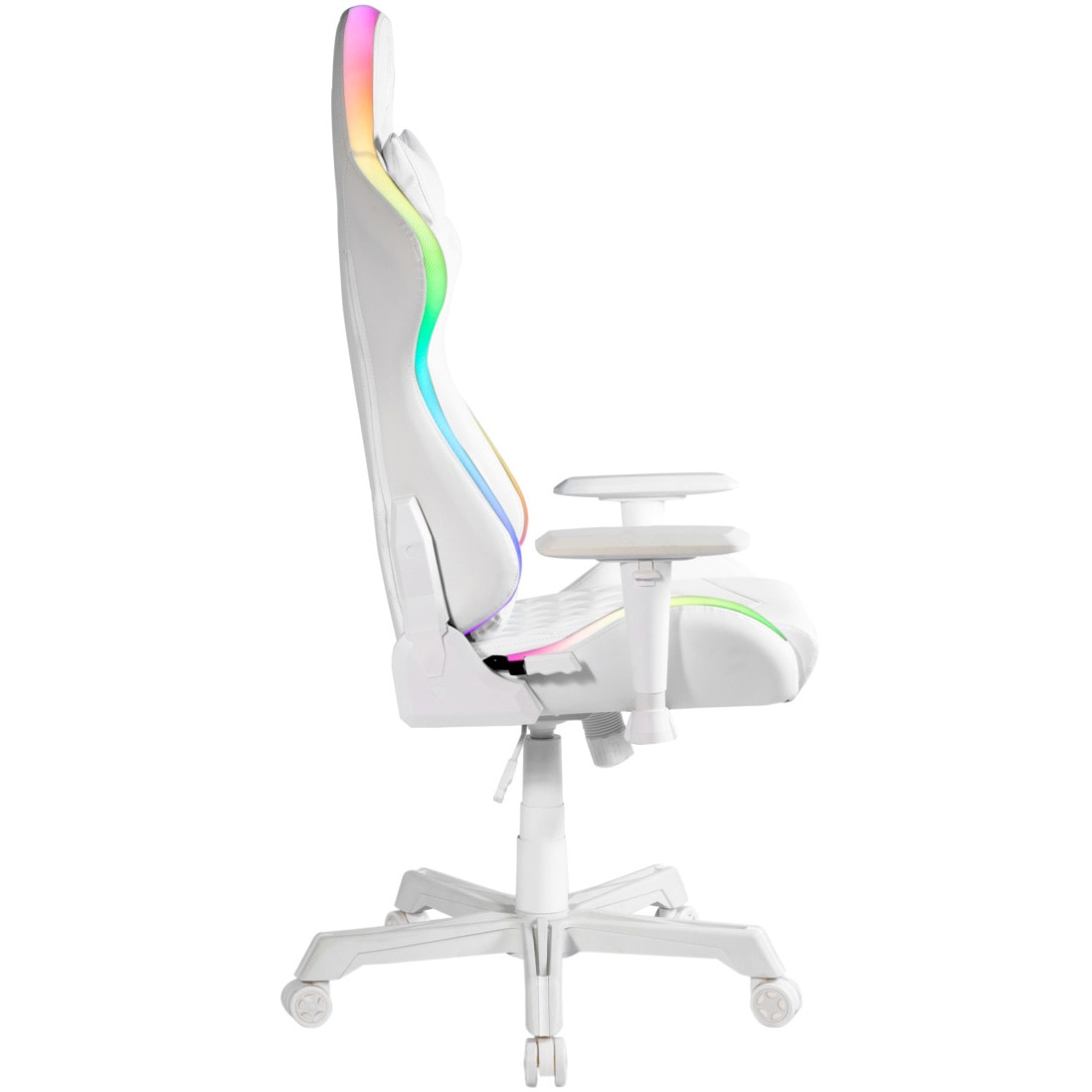 Scaun Gaming Deltaco Gaming WCH90, RGB, Piele PU, Ergonomic, Alb