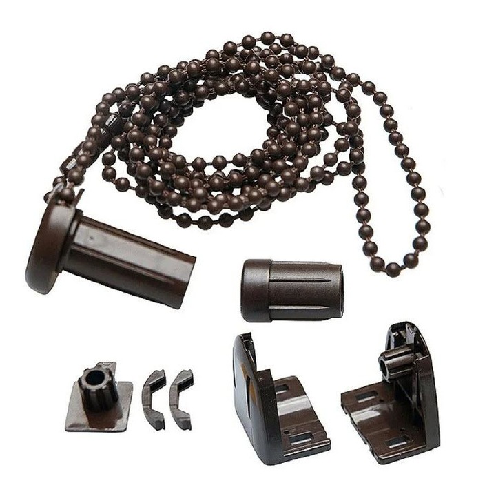 Kit rulou textile pentru tub 17mm culoare maro