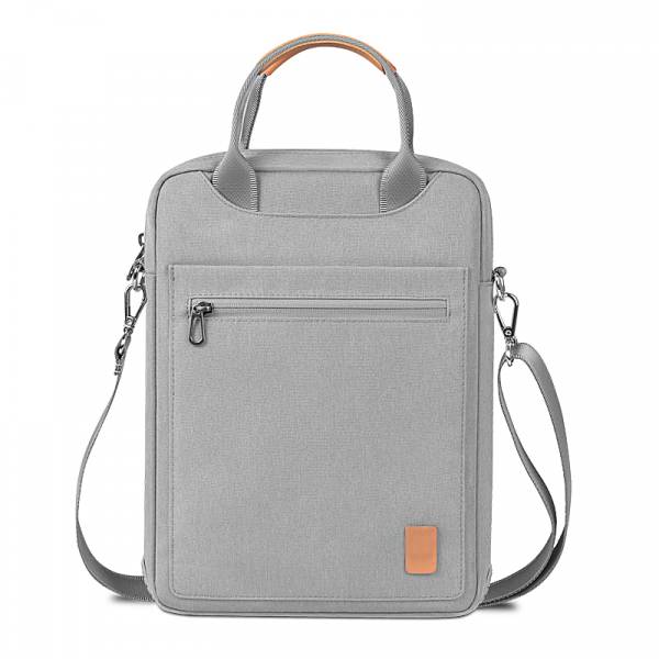 Geanta pentru tableta pana la 12.9 inch si laptop 13.3 inch, cu maner si curea de umar, fermoar, multiple buzunare, Aiyando, space grey