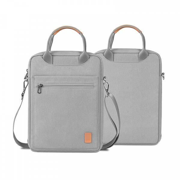 Geanta pentru tableta pana la 12.9 inch si laptop 13.3 inch, cu maner si curea de umar, fermoar, multiple buzunare, Aiyando, space grey