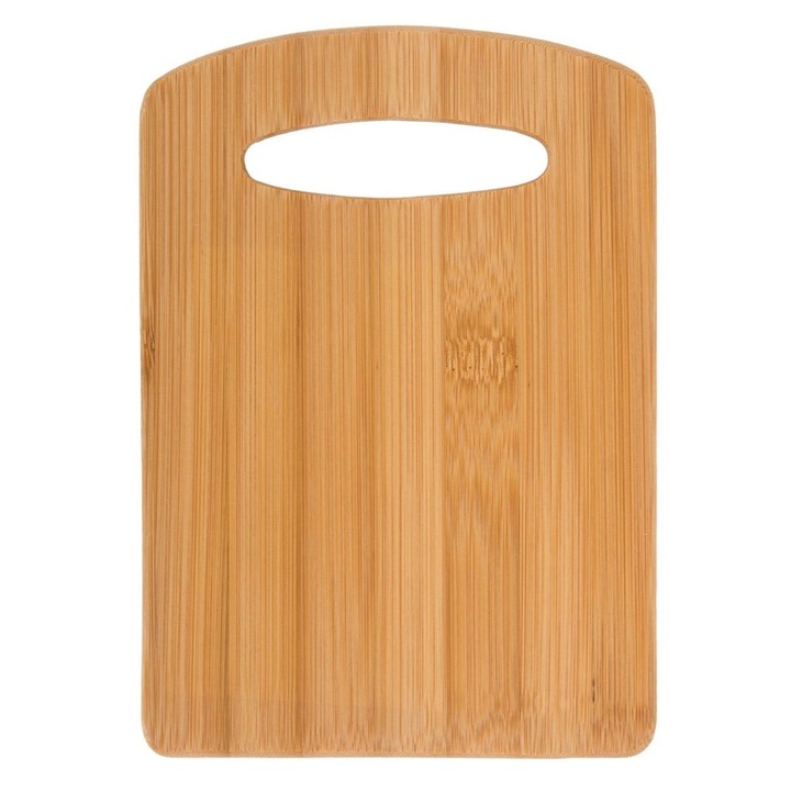 Tocator mini din bambus cu maner Shopiens®, dreptunghiular, 19 x 13.5 cm