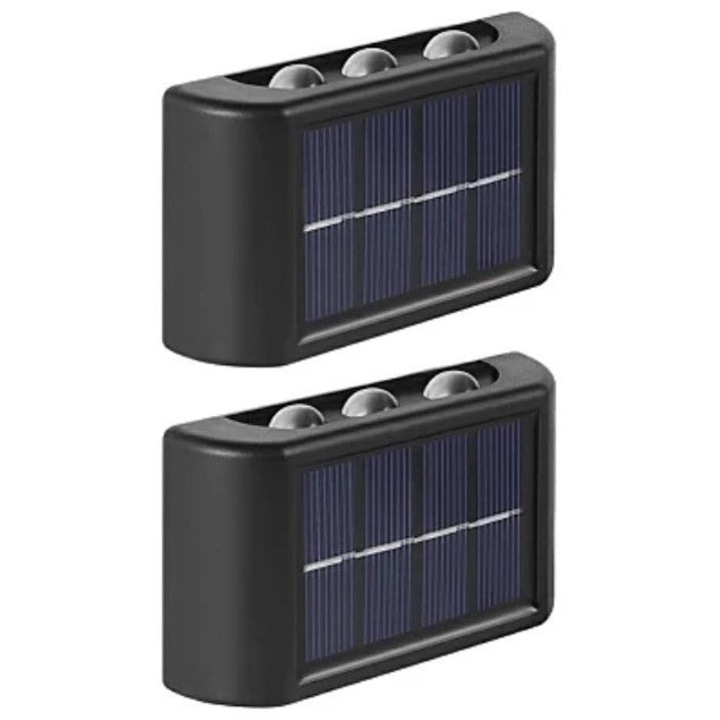 Set de 2 Lampi Solare de Perete cu 3 leduri, Iluminare Sus-Jos, 2