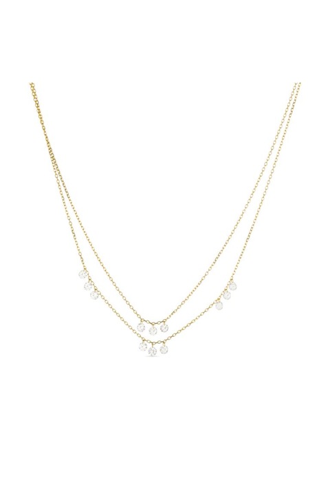 Colier dama din Argint 925 Likza LUXENTER cu finisaj Aur galben de 18K si pietre de Zirconiu stralucitor