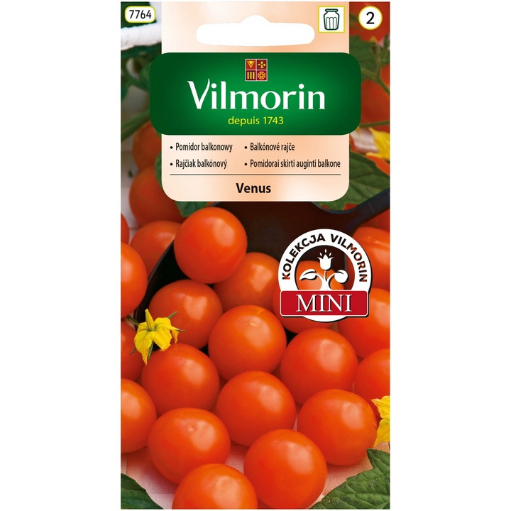 Seminte de legume, Seminte de rosii de balcon Venus, Vilmorin, 0.3g, calitate superioara, seminte premium, seminte de top