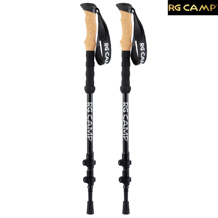 Комплект от 2 трекинг щеки, RG Camp, Carbon 3K, 63-135 см, черни