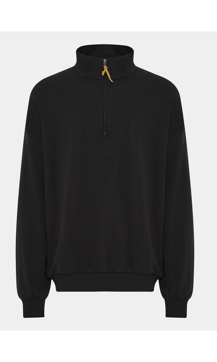 Bluza barbati, Solid, 303538606, Negru, Bumbac