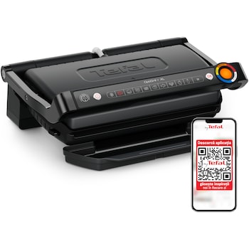 Gratar electric Tefal OptiGrill+ XL GC727810, 2000W, 9 programe de gatire automate, indicator gatire, placi detasabile cu invelis antiaderent, negru
