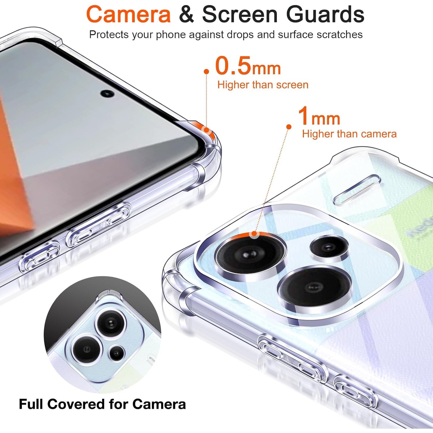 Husa protectie Mat-Tech compatibila cu Xiaomi Redmi Note 13 Pro Plus 5G, Protectie Camera, Colturi anti-soc, Decupaje Precise, Rezistenta la impact, Margini ridicate pentru protectia ecranului, Transparenta