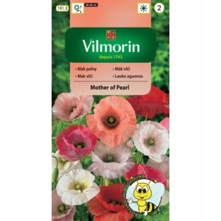 Seminte de gradina, Seminte de mac de camp, VILMORIN, 0.1g, calitate superioara, seminte premium, seminte de top