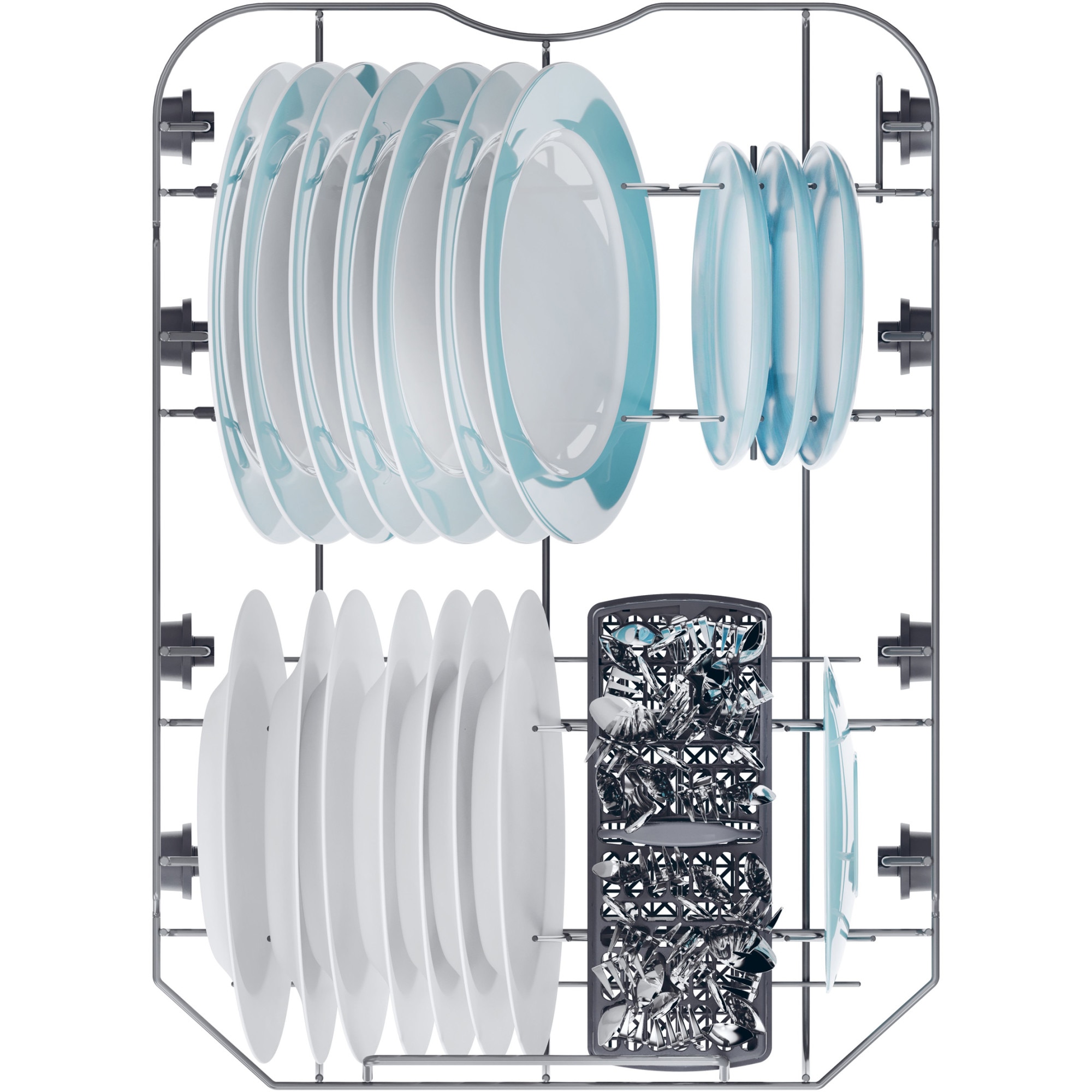 Masina de spalat vase incorporabila Candy Rapido CI0C7SB0FA, 10 seturi, 8 programe, Clasa C, WiFi, Motor inverter, Wash & Dry 35', Automatic Open Door, 45 cm