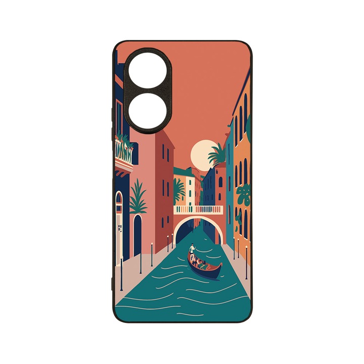 Husa BestCase® MaxSafe, Compatibila Cu OPPO A58 4G, Italy Venice Grand Canal, HD Colors, Anti-soc, Protectie Camera, Margini ridicate pentru protectia ecranului, G 1386