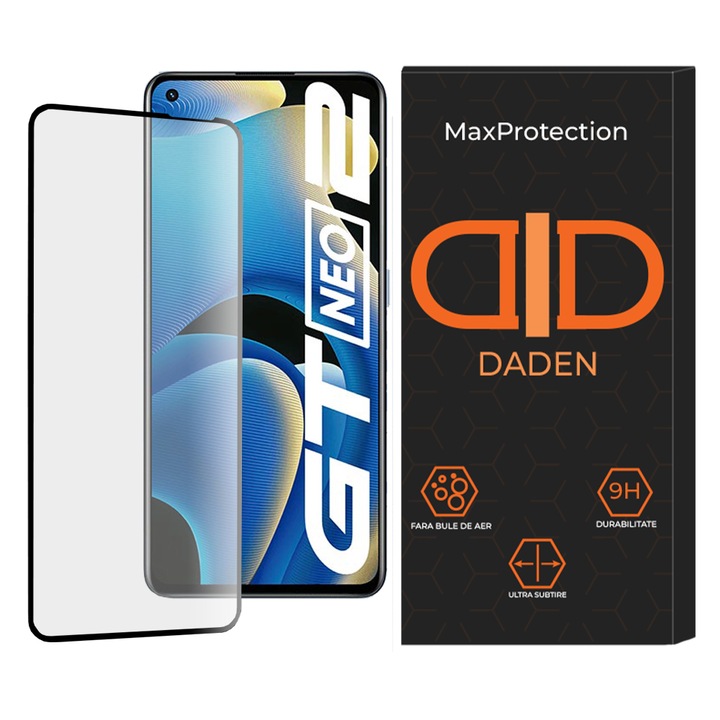 Üvegfólia Realme GT Neo2 / GT2 / GT Neo 3T / GT Neo 3T Dragon Ball Z Edition Daden MaxProtection-hez, teljes burkolat, professzionális védelem, ultra ellenálló, prémium minőség