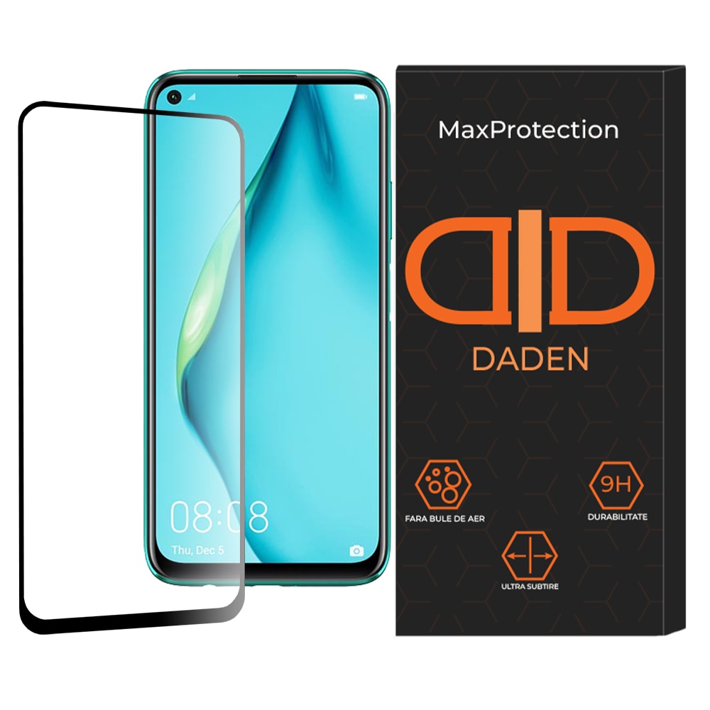 Folie Sticla pentru Huawei P40 Lite / P20 Lite 2019 Daden MaxProtection, Full Cover, Protectie Profesionala, Ultra Rezistenta, Calitate Premium