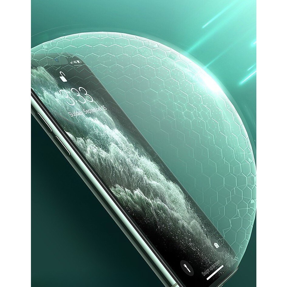 Folie de Sticla Securizata pentru Apple iPhone 15, Lumina Verde Anti-Blue Ray, Auto-Aplicare, Protec