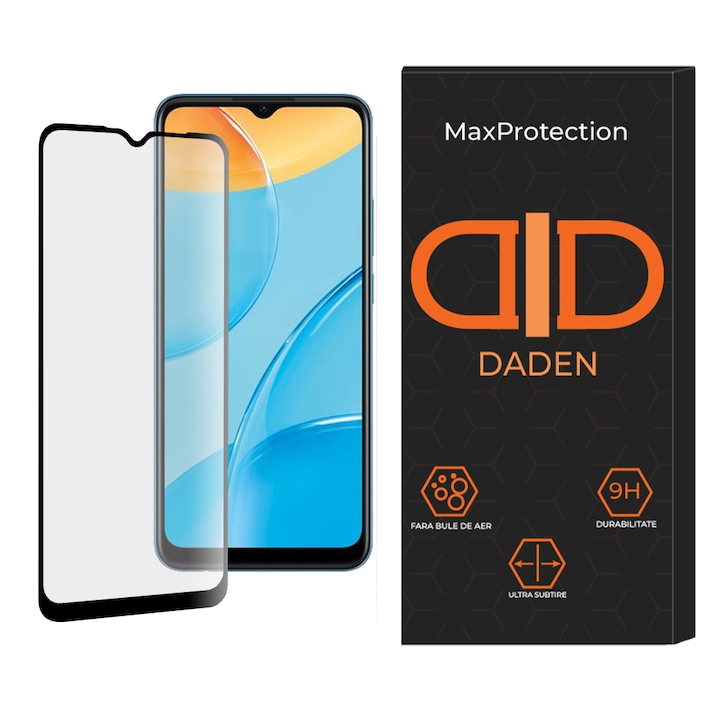 Üvegfólia Oppo A15 / A15s / A16 / A16s / A54s Daden MaxProtection számára, teljes fedél, professzionális védelem, ultra ellenálló, prémium minőség