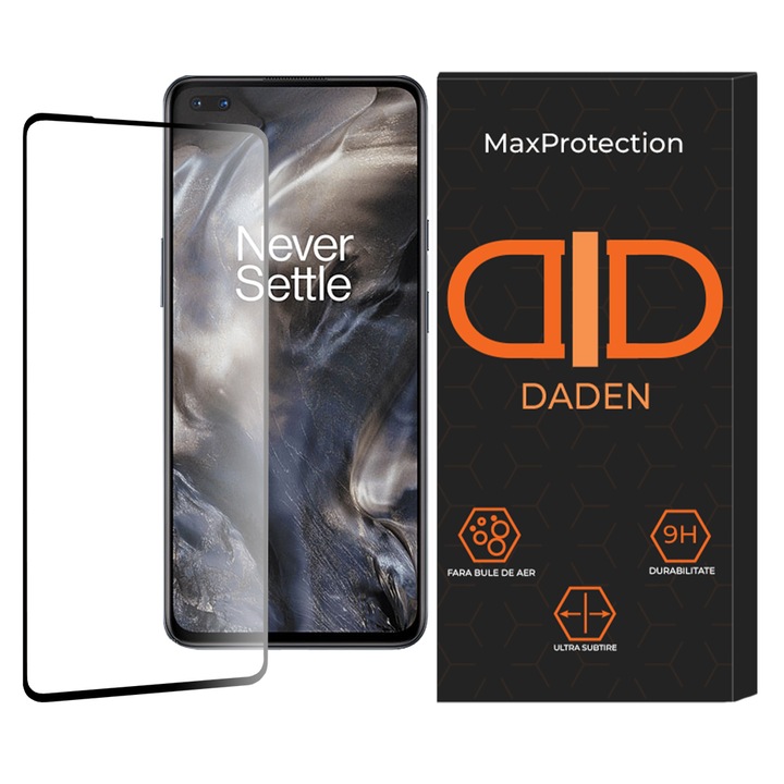 Üvegfólia OnePlus Nord Daden MaxProtectionhez, teljes fedél, professzionális védelem, ultra ellenálló, prémium minőség