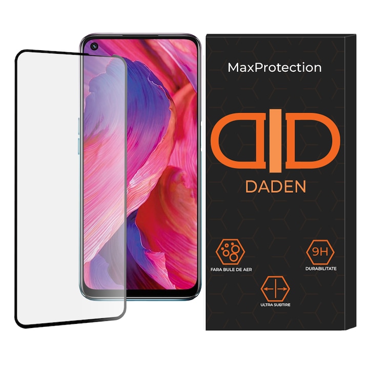 Üvegfólia Oppo A54 5G / A74 5G / OnePlus Nord N200 5G Daden MaxProtection készülékhez, teljes fedél, professzionális védelem, rendkívül ellenálló, prémium minőség